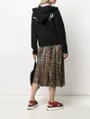 Kenzo Logo Printed Hooded Coat In Black
