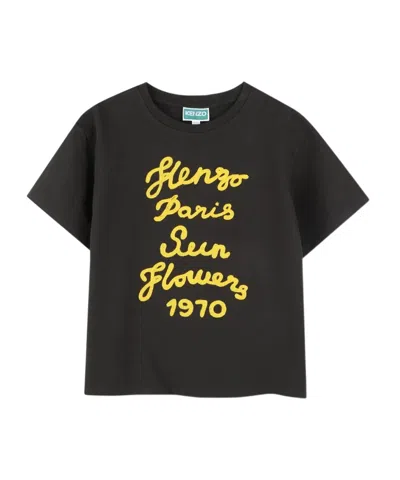 Kenzo Logo Printed T-shirt In Black