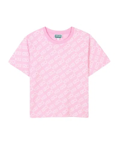 Kenzo Logo Printed T-shirt In Pink