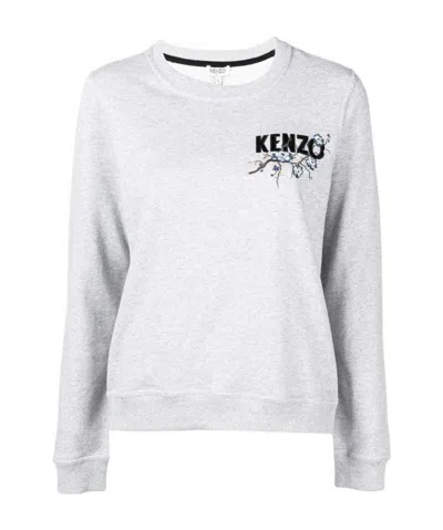 Kenzo Logo Round Neck Pullover In White