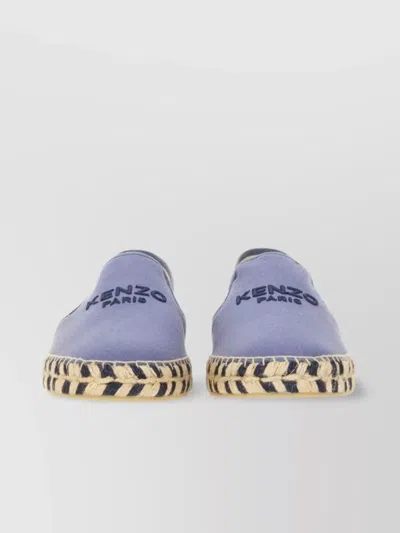 Kenzo Logo Round Toe Braided Sole Espadrilles