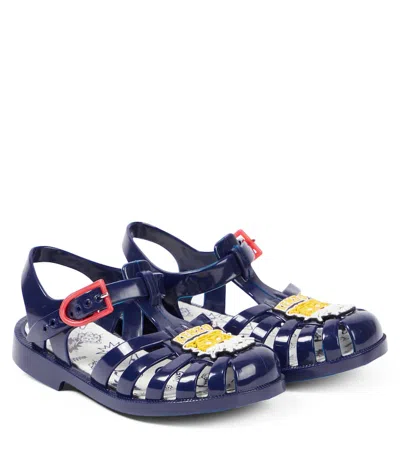 Kenzo Kids' Logo Sandals In Blue