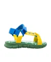 Kenzo Colour-block Touch-strap Sandals In Green