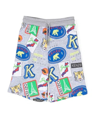 Kenzo Logo Shorts In Blue
