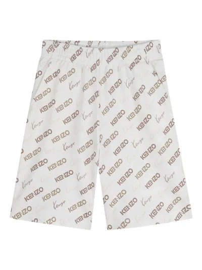 Kenzo Kids' Logo Shorts In Neutral