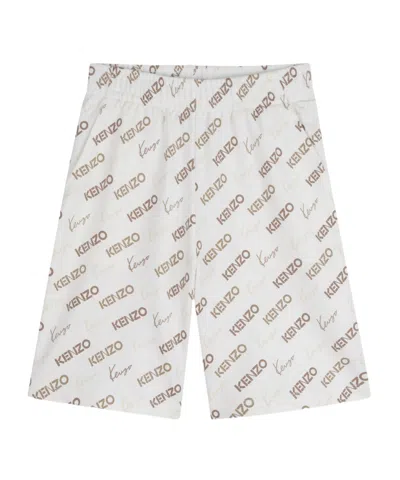 Kenzo Kids' Logo Shorts In Neutral