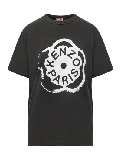 Kenzo Logo Stamped T-shirt In Black