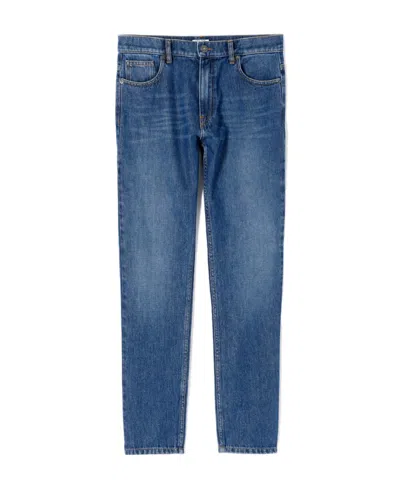 Kenzo Logo Straight Jeans In Blue