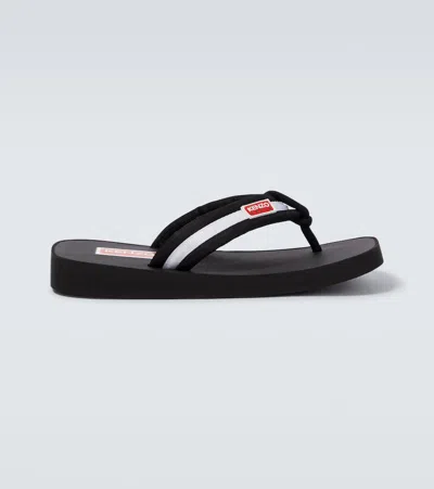 Kenzo Slide Sandal With Logo In Black