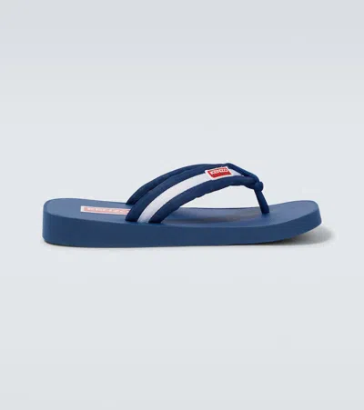 KENZO LOGO STRIPED THONG SANDALS
