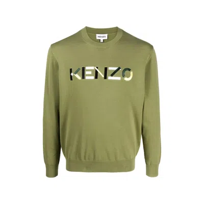 Kenzo Logo Sweater In Green