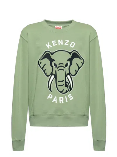 Kenzo Logo Sweatshirt In Green