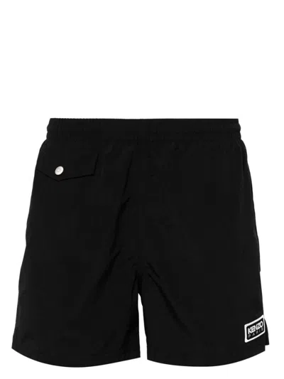Kenzo Logo Swim Shorts In Black
