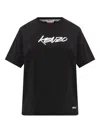 Kenzo Logo Printed Crewneck T-shirt In Black