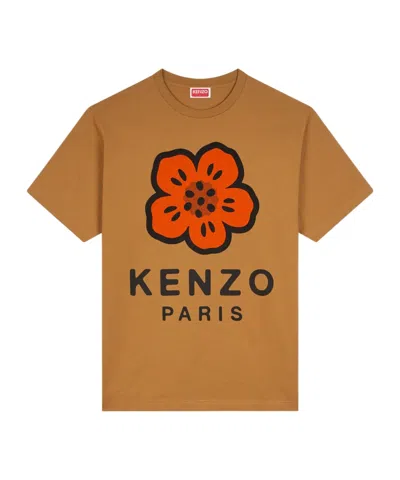 Kenzo Logo T-shirt In Brown