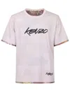 Kenzo Graphic Crew Neck T-shirt In Pink
