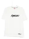 Kenzo Black Cotton T-shirt With Embroidered Tiger Logo In White