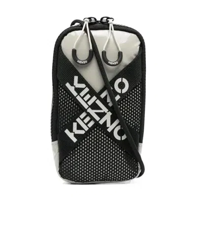 Kenzo Logo-tape Detail Crossbody Bag In Black