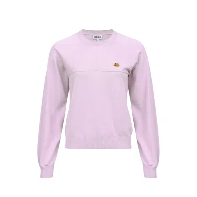 Kenzo Logo Tiger Patch Jumper In Pink