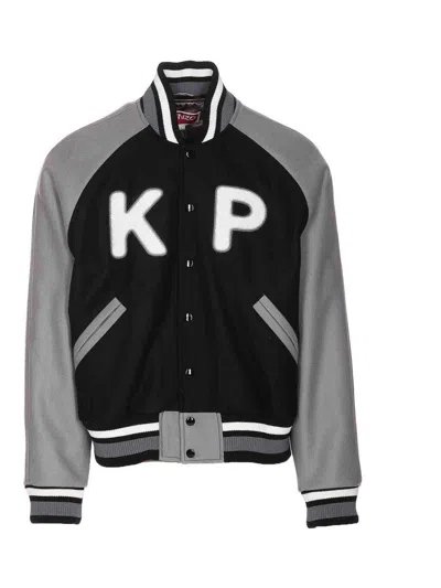 Kenzo Logo-appliqué Bomber Jacket In Black
