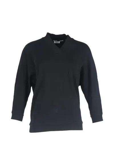 Pre-owned Kenzo Logo V-neck Sweater In Black