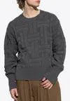 Kenzo Geometric-pattern Knitwear Sweater In Gray