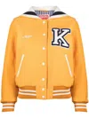 Kenzo Varsity Style Wool Bomber Jacket In Animal Print