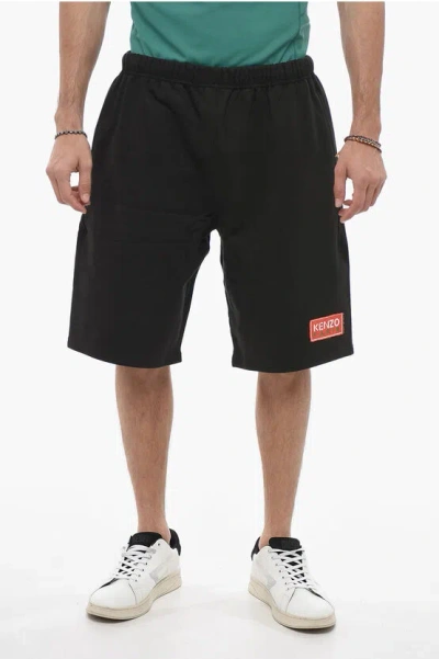 Kenzo Logoed Shorts With Elastic Waistband In Black