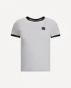 Kenzo White Crewneck T-shirt With Logo Patch On The Front And Contrasting Details