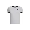 Kenzo White Crewneck T-shirt With Logo Patch On The Front And Contrasting Details