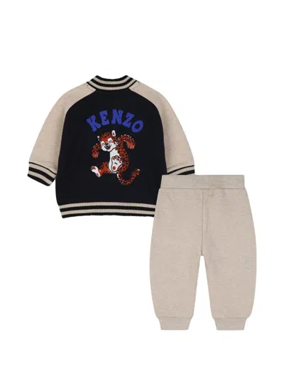 Kenzo Babies' Logo-embroidered Animal-print Set In Multi