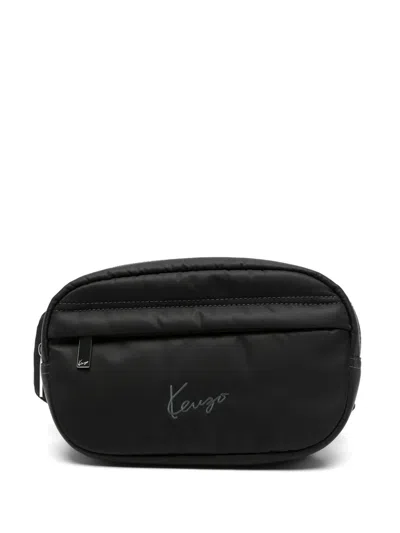 Kenzo Logo-embroidered Belt Bag In Black