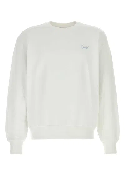 Kenzo Logo-embroidered Cotton Sweatshirt In White