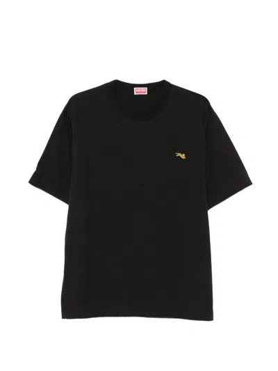 Kenzo Logo-embroidered Cotton T-shirt In Black