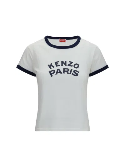Kenzo Logo-embroidered Cotton T-shirt In White