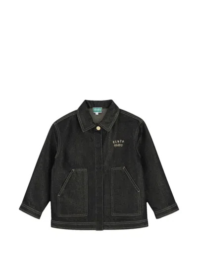 Kenzo Kids' Logo-embroidered Jacket In Black