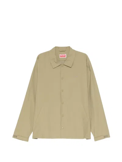 Kenzo Logo-embroidered Jacket In Neutral