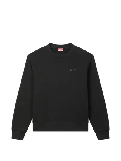 Kenzo Logo-embroidered Sweatshirt In Black