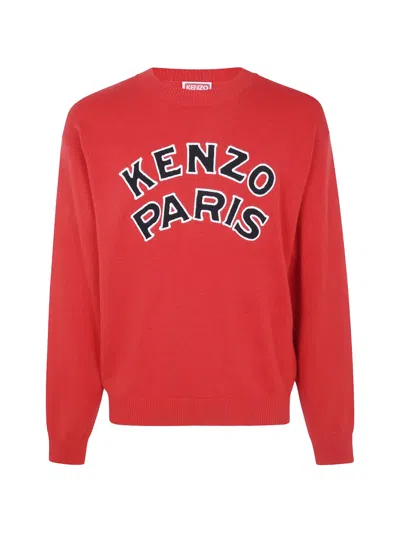 Kenzo Logo-embroidered Sweatshirt In Red