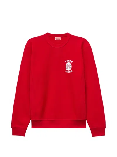 Kenzo Logo-embroidered Sweatshirt In Red