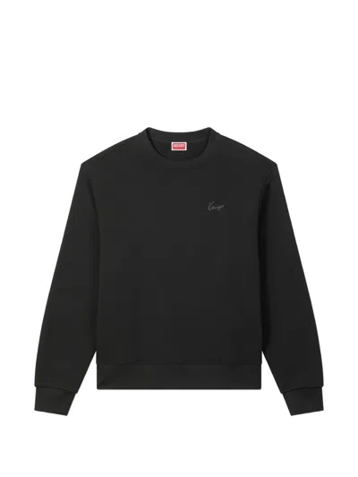 Kenzo Logo-embroidered Sweatshirt In Black