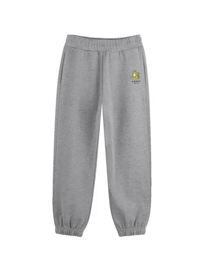Kenzo Kids' Logo-embroidered Track Pants In Gray