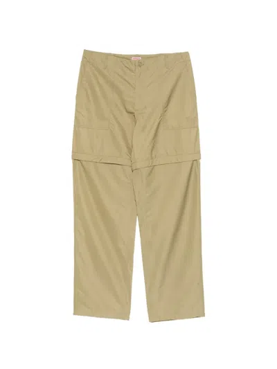 Kenzo Logo-embroidered Trousers In Green