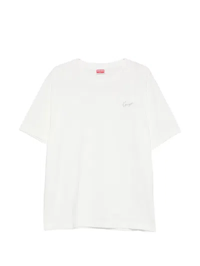 Kenzo Signature Embroidered T-shirt In White