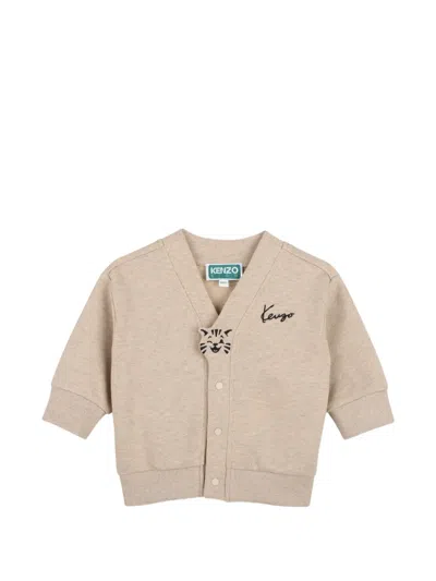 Kenzo Babies' Logo-embroidered V-neck Cardigan In Multi