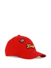 Kenzo Logo-patch Baseball Cap In Red