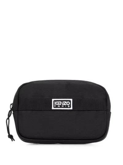Kenzo Logo-patch Belt Bag In Black