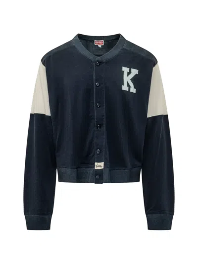 Kenzo Logo-patch Colour-block Sweatshirt In Blue