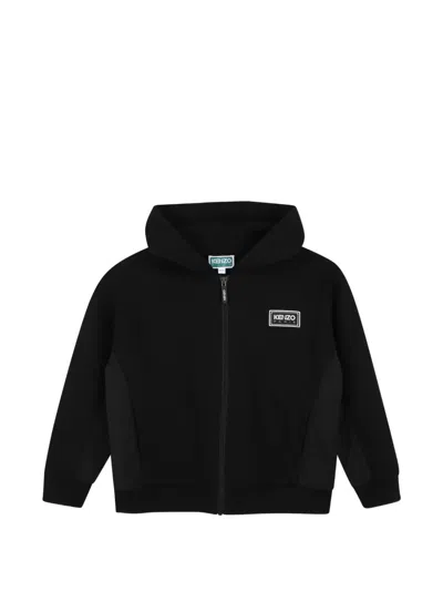 Kenzo Kids' Logo-patch Hoodie In Black