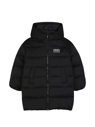 Kenzo Kids' Logo-patch Padded Jacket In Black